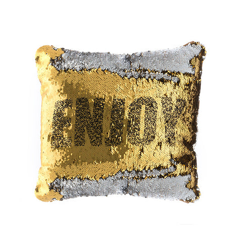 Loom In Bloom Enjoy & Happy Magic Mermaid Sequin Cushion