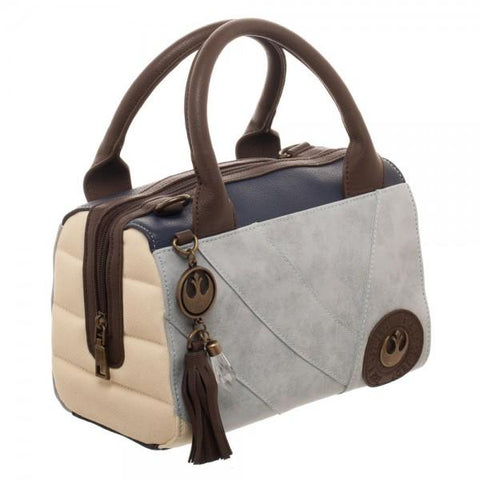Rey Canvas and PU Leather Dotty Satchel