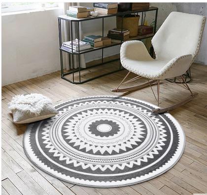 Nordic fashion round carpet coffee table room bedroom living room Rug garden kids mat computer chair swivel chair cushion