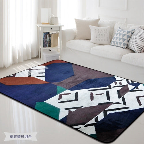 Geometric Colorful Printed Rectangle Carpet Rugs For Living Room Bedroom Europe Decorative Rugs Water Absorption Non-Slip Carpet