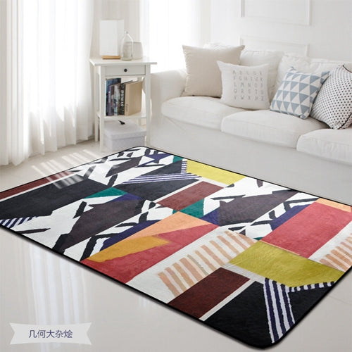 Geometric Colorful Printed Rectangle Carpet Rugs For Living Room Bedroom Europe Decorative Rugs Water Absorption Non-Slip Carpet