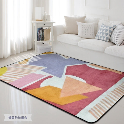 Geometric Colorful Printed Rectangle Carpet Rugs For Living Room Bedroom Europe Decorative Rugs Water Absorption Non-Slip Carpet