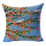 Tree Cushion Covers Bed Car Printed Cotton Linen Sofa Vintage Pillowcase