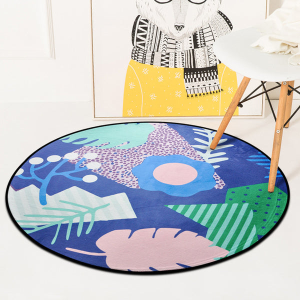 European Geometric Round Carpet For Living Room Children Bedroom Rugs And Carpets Computer Chair Floor Mat Cloakroom Carpet