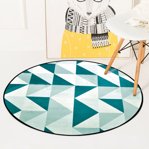 European Geometric Round Carpet For Living Room Children Bedroom Rugs And Carpets Computer Chair Floor Mat Cloakroom Carpet