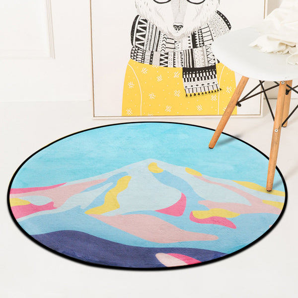 European Geometric Round Carpet For Living Room Children Bedroom Rugs And Carpets Computer Chair Floor Mat Cloakroom Carpet