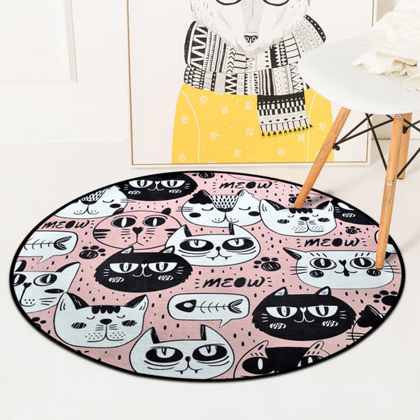European Geometric Round Carpet For Living Room Children Bedroom Rugs And Carpets Computer Chair Floor Mat Cloakroom Carpet
