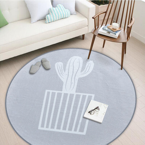 The European style Round Carpet 150*150cm living room capet big grey Fleece fabric Anitskp parlor room rugs home grey floor mat