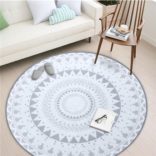 The European style Round Carpet 150*150cm living room capet big grey Fleece fabric Anitskp parlor room rugs home grey floor mat
