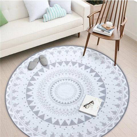 The European style Round Carpet 150*150cm living room capet big grey Fleece fabric Anitskp parlor room rugs home grey floor mat