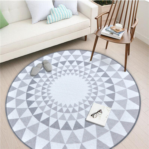 The European style Round Carpet 150*150cm living room capet big grey Fleece fabric Anitskp parlor room rugs home grey floor mat