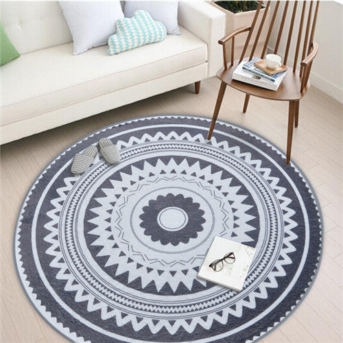 The European style Round Carpet 150*150cm living room capet big grey Fleece fabric Anitskp parlor room rugs home grey floor mat