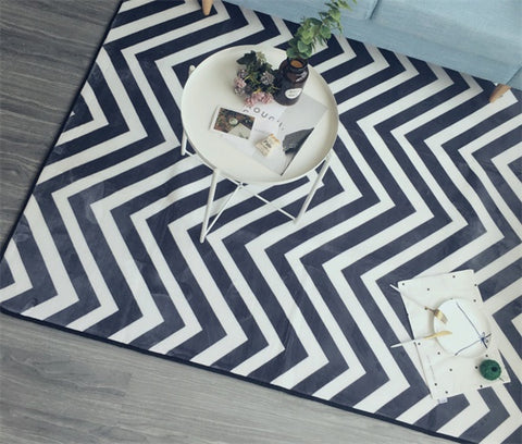 Fashion Modern Geometric Wave Zigzag Living Room Bedroom Decorative Carpet Area Rug Bathroom Floor Door Yoga Baby Crawl Play Mat