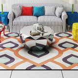Colorful Patched Geometric Parlor Living Room Decorative Carpet Floor Foot Door Yoga Mat Pad Bathroom Kitchen Area Rug Rectangle